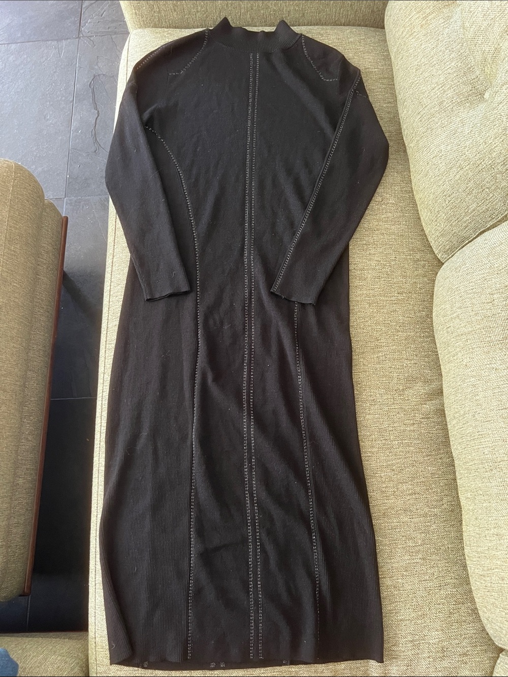 Athleta Classic Long Sleeve Black Women's Knit Dress